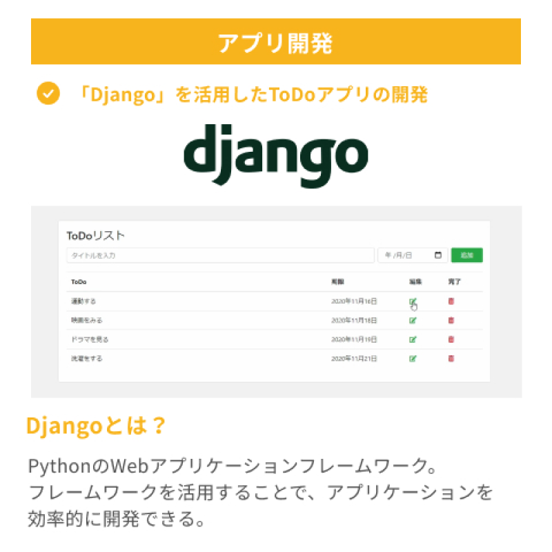 アプリ開発 「Django」を活用したToDoアプリの開発